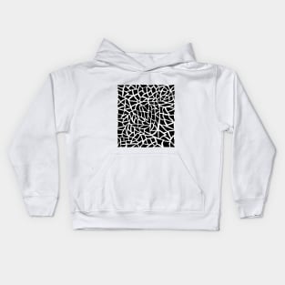 Black and white abstract mosaic print pattern Kids Hoodie